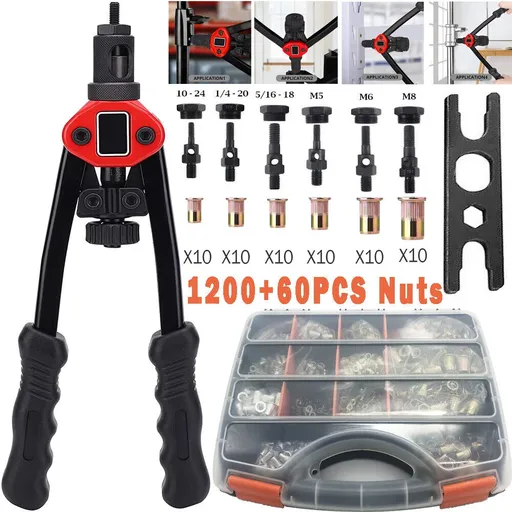 Rivet Gun Kit Rivnut Thread Setting Tool Nut Setter NutSert Metric SAE